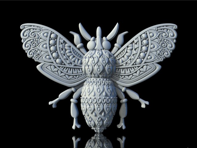 bee insect 3d print model in sculpture 3dexport wasp fly hornet honey smudge apiary art sculptures 3D print model - Mito3D