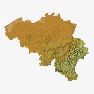 Belgien stl 3d drucken Modell Terrain Karte Land Linderung Höhe Kunst 3d print model - Mito3D