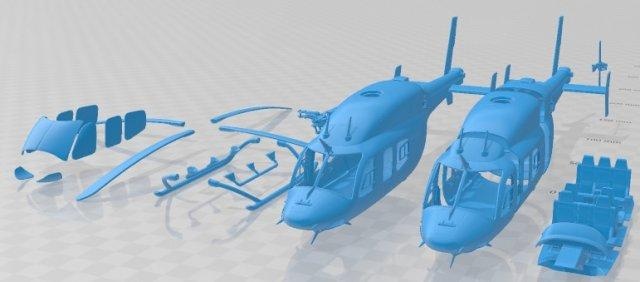 campana 429 ems stampabile elicottero settore automobilistico aviazione volare micro passatempo diorama 3d print model - Mito3D