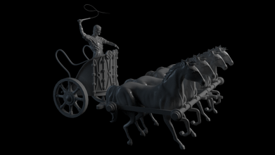 ben-hur roman chariot 3d print model in toys 3dexport lowpoly horses benhur circusmaximus romancircus history antient 3d print model - Mito3D