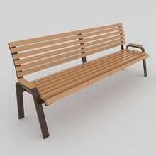 bank 3d modell 3dexport stuhl sofa garten park sitz sitzplätze draussen fitnessstudio wald straße metall holz außen architektur innere puff natur einfach 3d print model - Mito3D