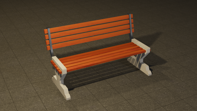 bench street furniture exterior seat wooden park 3D print model - Mito3D