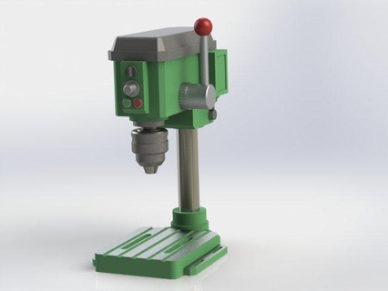 Banco broca máquina miniatura brinquedo réplica 3dmodel 3dprint ferramenta 3d print model - Mito3D