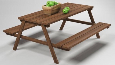 bench model 3d in restaurant 3dexport benches dining cafeteria food apply apple 3d print model - Mito3D
