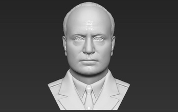 benito mussolini busto 3d impresión Listo stl obj formatos famoso historia dictador ss hitler nazi mal ww2 guerra stalin Lenin Italia 3d print model - Mito3D