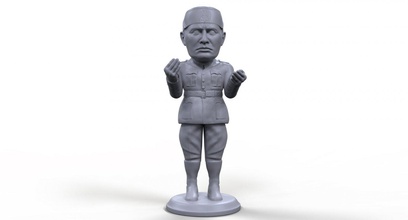 benito mussolini stylized high quality 3d printable miniature print model in figurines 3dexport benito-mussolini il-duce italy italia ww2 axis general historical man human statue sculpture board-game tabletop politician president 3d print model - Mito3D