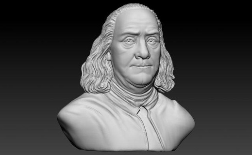 Beniamino 3d Stampa modello ciondoli ritratto uomo viso Franklin Presidente Uniti d'America scultura figura statua testa arte 3dprint cnc sculture 3d print model - Mito3D