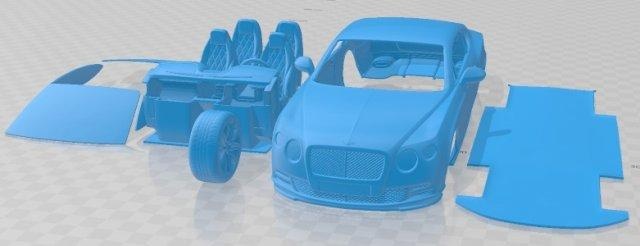 bentley continental gt speed 2015 printable car automotive slot scalextric tamiya rc miniz hobby micro diecast 3d print model - Mito3D