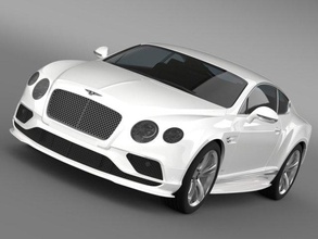 bentley continental gt speed 2015 car coupe sport door uk great britain auto automobile high poly 3d model quality 3d print model - Mito3D