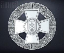 béret badge of nationale garde ukraine 3d impression modèle in panneaux logos 3dexport 3d print model - Mito3D