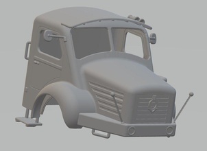berliet printable cabin truck 3d print model in automotive 3dexport slot scalextric tamiya rc radio control cab 3d print model - Mito3D