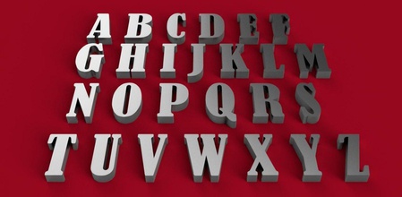 bernard font uppercase lowercase 3d letters stl file print model in 3dexport alphabet letter text type fonts write 3dmodel 3dprint gadgets decoration 3d print model - Mito3D