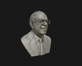 bernie levigatrici 3d scultura pronto to stampa modello in 3dexport ritratto arte calvo statua uomo anziani nonno uniti d'america sculture 3d print model - Mito3D