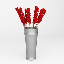 çilek şube çiçek Çiçekler yeşil Kova 3d print model - Mito3D