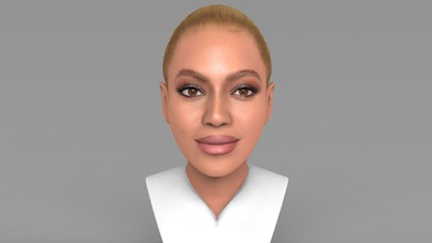 beyonce knowles bust ready color 3d printing print model in woman 3dexport celebrity famous singer music musician emmy jay-z rnb rihanna drake kanye west snoop dogg shakira bieber black hollywood 3d print model - Mito3D