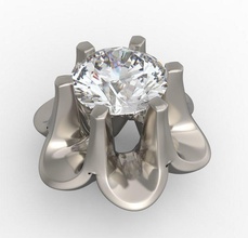 facette diamant 3d impression modèle in 3dexport 1ct gemme buts bijou bijoux platine imprimable argent calcul 3d print model - Mito3D