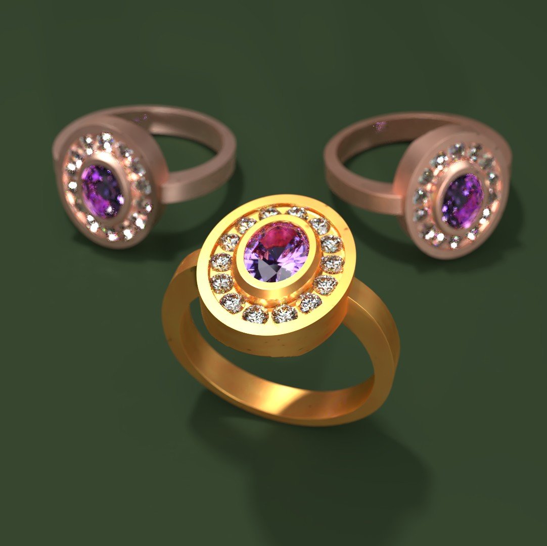 bezel ring- engagement ring engagement-ring gemstonering 3D print model - Mito3D