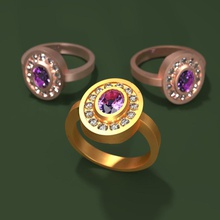 Lünette ring - Verlobungsring engagement-ring gemstonering 3d print model - Mito3D
