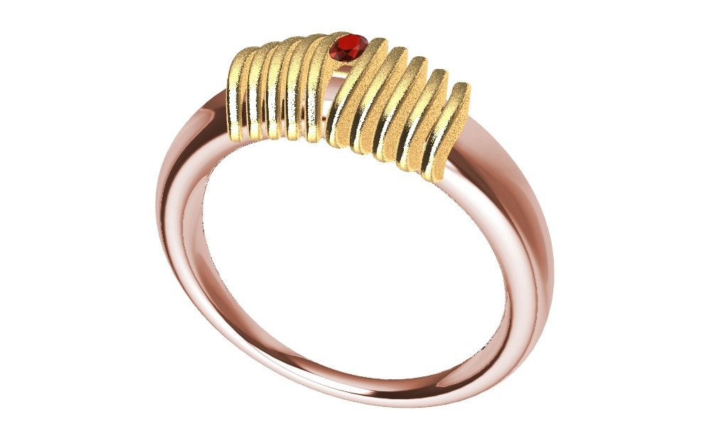 bicolor ring gem 3D print model - Mito3D