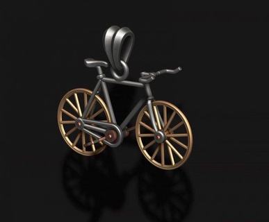 bicycle pendant 3d print model pendants bike road race wheel sport speed gear vehicle cycle biking chain racing cycling touring turing jewelry baysiql bicicle motorbike 3d print model - Mito3D