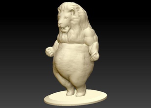 big belly lion 3d print model in animals 3dexport 3dmodel 3dprint print3d printable sculpture sculpt ready stl ma obj ztl statue art character 3d print model - Mito3D