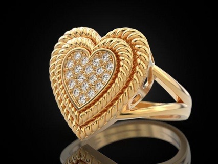 big heart ring rings jewelry print 3dprinted jewellery printable design jewel golden fashion printabl printing gold prototyping silver wedding 3d print model - Mito3D