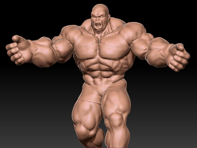 grande uomo arrabbiato 3D print model - Mito3D