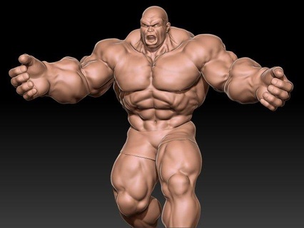 grande uomo arrabbiato 3d print model - Mito3D