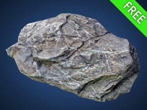 big rock lowpoly free stone poly game pbr 3d print model - Mito3D
