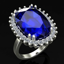 grande zafiro anillo 3d impresión modelo in anillos 3dexport azul roca diamante joyería joya 3dprinted imprimible diseño dorado moda oro prototipos 3d print model - Mito3D