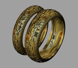 bikers wedding rings gold cad cnc 3d print model - Mito3D