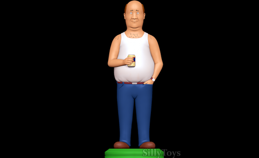 bill dauterive - king hill man male fat beer sad hank william fontaine la tour cartoon 3d print model - Mito3D