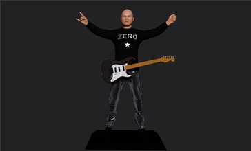 Billy Corgan zerschlagen Kürbisse triel3d Sänger Felsen Grunge 3d print model - Mito3D
