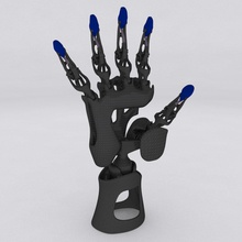 biomimetic articulated hand 3d print model in mechanical parts 3dexport joint body printable finger future organic palm toy bone structure robot android scifi 3d print model - Mito3D