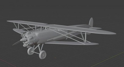 biplano gratuito 3d modello in vecchio 3dexport aeromobili miscelatore 3d print model - Mito3D