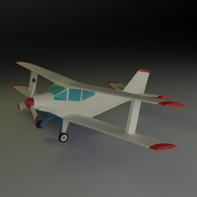 biplane lowpoly 3d model in 3dexport aeroplane aircraft plane 3D print model - Mito3D