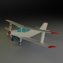 biplano lowpoly 3d modello in 3dexport aereo aeromobili 3d print model - Mito3D