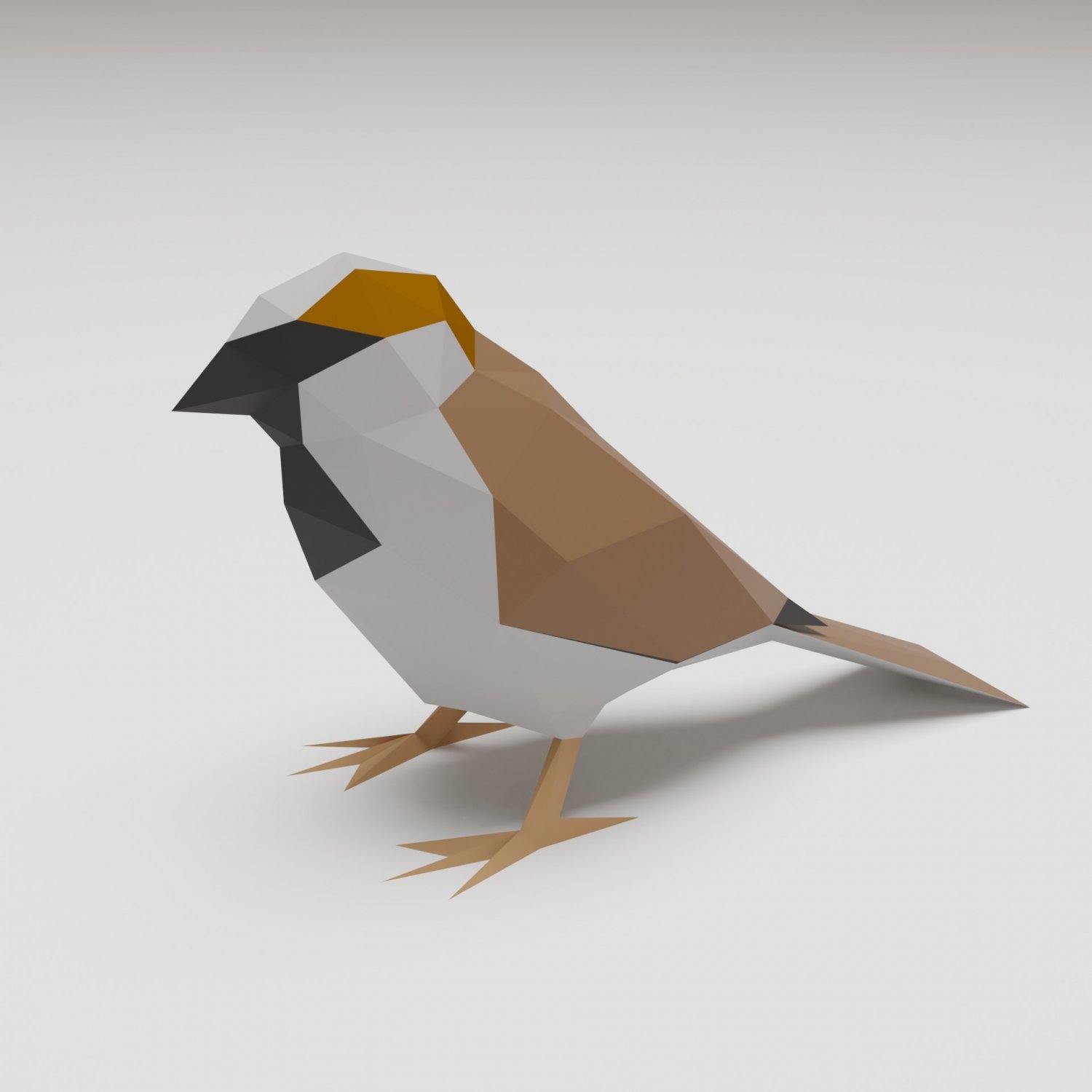 bird - sparrow nature wildlife solid 3dprinting statue origami lowpoly animal geometric sclupture 3D print model - Mito3D