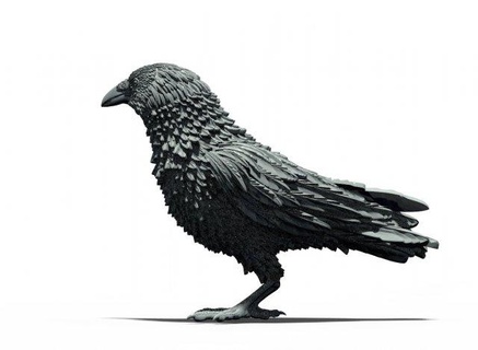 Vogel Skulptur Krähe Rabe Elster Turm Bachstelze Spatz Nachtigall Taube Tier drucken 3d print model - Mito3D