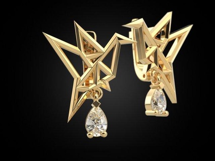 uccello orecchini orecchino donna gioielleria Stampa 3dprinted stampabile design gioiello d'oro moda stampa oro prototipazione argento natura 3d print model - Mito3D