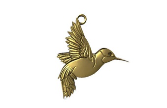 pájaro colgante pendiente 3 joyería joya Moda Arte colibrí 3d print model - Mito3D