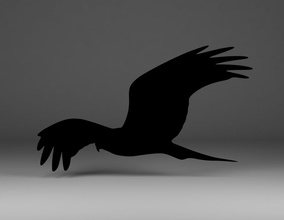 kuş siluet hayvan dekor logo iç kontur anahat devre karakter yazdırılabilir minyatürler heykelcik kanat fowl şahin akbaba uçuş uçurtma heykel kartal 3d print model - Mito3D