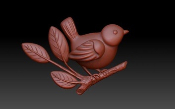 uccellino animali uccello uccelli nudo sollievo decorazione arredamento figurina 3d print model - Mito3D