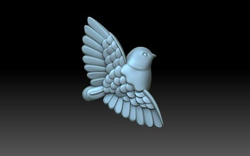 uccello 3d stampa modello in 3dexport uccelli ornamento colomba piccione cnc passero cinciallegra arte ali pedante gioielleria 3d print model - Mito3D