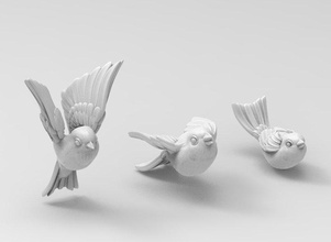 vögel 3d drucken modell figuren 3dexport flügel gefieder meise spatz nachtigall gimpel 3d print model - Mito3D