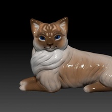 birman chat mensonges animal créature art figurine jouet 3d print model - Mito3D
