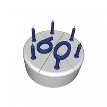 pastel de cumpleaños 60 3d imprimible regalo la torta freecad 0 a 17 allvisuals4u impreso dones impresión tutorial diseño objeto 3d print model - Mito3D