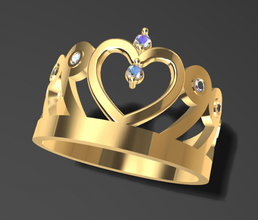 aniversário coroa anel livre 3d impressão modelo in argolas 3dexport joalheria elizabeth casamento moda diamante imprimível prata mohamad ouro precioso jóia 3d print model - Mito3D