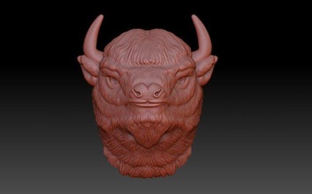 bison 3d impression modèle in 3dexport tête cnc buffle taureau animaux bétail veau 3d print model - Mito3D