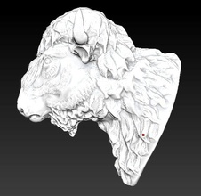 bison Büffel-Kopf-Skulptur american buffalo bull Kopf 3d Modell auf die Jagd trophy Tier wild stl obj Schimmel cnc bedruckbar ist high-poly native indian 3d print model - Mito3D